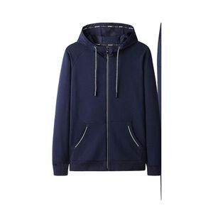 NEW Blue Athletic Long Sleeve Full Zip Hooded Jacket 2X